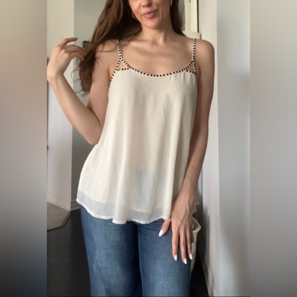 Off white top with beads details
